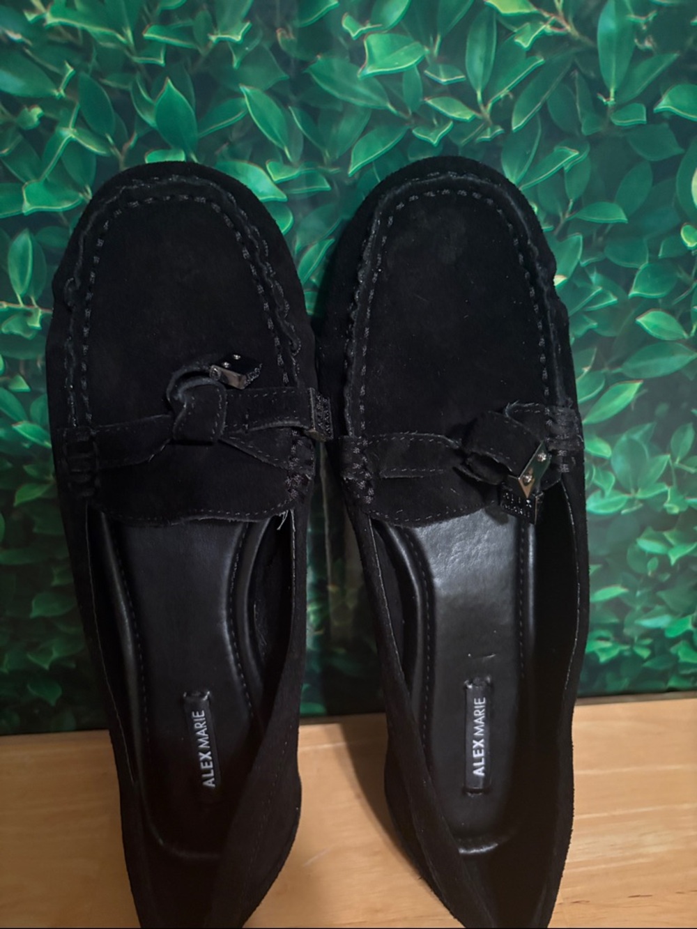 Alex Marie Black Suede Tassel Loafers